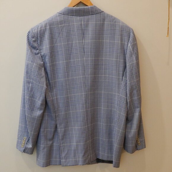 CANALI blue white check plaid blazer wool sport coat preppy old money 40R office - Picture 4 of 11